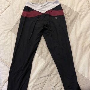 Black/red/white leggings from bandier, size XS, good shape